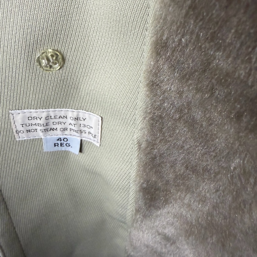 London Fog Cream Trench Coat with Faux Fur Collar - Picture 7 of 7